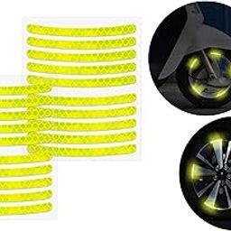 Ervio Reflective Rim Stickers for Car, Bike, Cycle | Radium Wheel Tape for Tyres | Glow in Dark Waterproof Safety Strips for Night Riding | Pack of 20-8