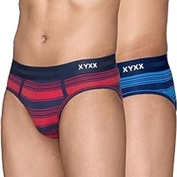 Men's Streax Super Combed Cotton Regular Fit Striped Briefs with No Marks Waistband (Pack of 2)-picture-49