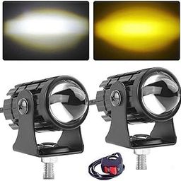 SORAX U1 LED Driving Fog Lights, Motorcycle Auxiliary Spot Lights Amber and White Projector High Low Beam Lights Replacement for All Motorbike Cars SUV ATV (Pack 2)-12