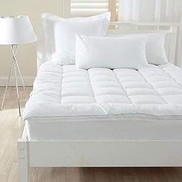 CRAZY WORLD micro Soft 600 GSM Mattress Padding/Topper for Comfortable Sleep -White -6ft x 6.5ft - King(72x78inch)-image-42
