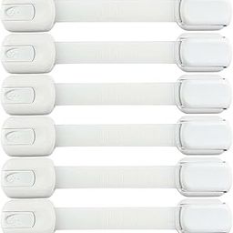 INOVERA (LABEL) Baby Safety Adjustable Cabinet Drawer Locks Straps, White (Pack of 6, Made in India)-16