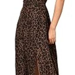 anvi be yourself Women's Stylish Printed Square Neck Midi Dress with Side Slit || Tie-ups Neck Short Sleeve Crepe Casual Smocked Dress || Womens Gathered Puff Sleeve Front Tie-Ups Fit and Flare Dress-picture-13