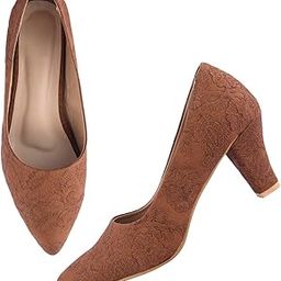 Gorgeous Block Heel Bellies Comfortable Cone Heel Pump Shoes for Women & Girls-image-17