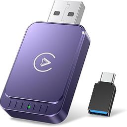 AuroraLink Wireless Carplay Adapter & Android Auto Wireless Adapter 2-in-1 Fast & Stable Carplay Wireless Adapter Convert Wired to Wireless Car Play Adapter for iPhone 10+/Android 11+ (Dark Purple)-image-13