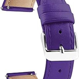 ACM Watch Strap Leather Belt 20mm Compatible with Garmin Vivomove Hr Smartwatch Casual Classic Band Purple-image-47