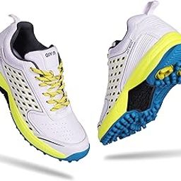 Aivin Hit-Man Cricket Shoes for Men, Sports Shoes, NOT Water Resistant Cricket Shoes,Advanced Durable and Flexible EVA,Size- 9 White/Yellow-image-44