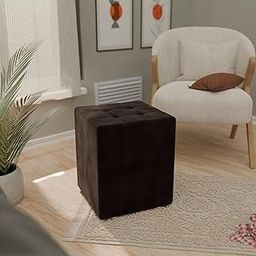 Cushion Stool| Foot Stool |Fruit Stool| Square Table| Office Stool| Bedside Table | Cushion Stool | Stool for Kitchen (Brown)-image-65