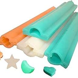 R H LIFESTYLE Silicone Long Tube Soap Mould Flower, Star, Moon, Heart Shape Pack of 4 pcs(Mix Pack of 4) SM3416-14