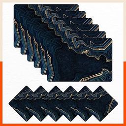 Bathla Table Mats - Set of 6-45cm x 30cm PVC Table Placemats & Coasters for Home Dining Table | Multipurpose, Heat-Resistant, Waterproof & Washable | Matworks (Abyss)-0
