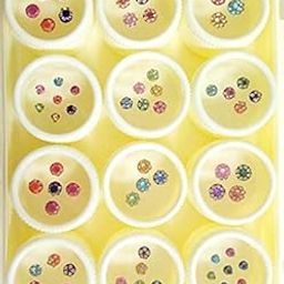 ZaySoo Mixed Sizes Round Multiolor Stylish Diamond Stone Bindis for Women and Girl Foredead (Set of 12 with 61 pcs)-13