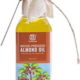 Nutriwood Wood Pressed Almond Oil � 100 mL | Pure Cold Pressed | Enriched with Vitamin E | Strengthens Hair & Fights Split Ends | Mineral Oil Free-image-0