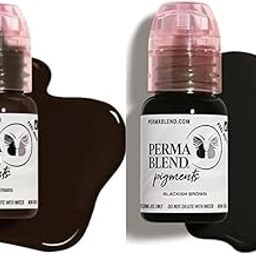 Perma Blend mini Eyebrow Set - Brown Tattoo Ink Set for Permanent Makeup - Eyebrow Microblading Kit - Tattoo Supplies for PMU - Includes (Blackish Brown and Dark Dermis) 15ml each-image-84