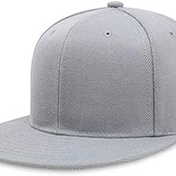 Men's Cotton Hip-Hop Snapback Light Grey Cap-13