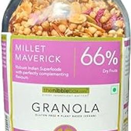 thenibblebox Millet Maverick Granola, 250g Jar [66% dry fruits, gluten free, vegan friendly, no refined sugar]-20