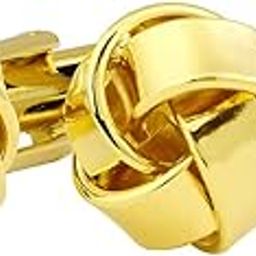 Peluche Classy Golden Gloss Finish Knot Premium Cufflinks-image-59