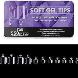 RUBYUFACE Nail Tips,soft Gel Full Cover Nails, Clear Acrylic Nail Tips Artificial False Nails with Box Fake Nail Extension for Nail Salons DIY Nail Art (Toe Nail Tips, 550 pcs)-56