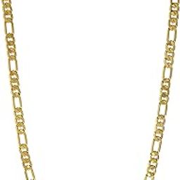 Missmister Gold plated 22 Inch Long, Flat Figaro design Stylish Fashion Necklace Chain Men, Women Latest stylish (MM4373CNCG)-image-5