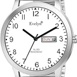 Day-Date Watch, White Dial, Stainless Steel Band, Eve St 123-image-56