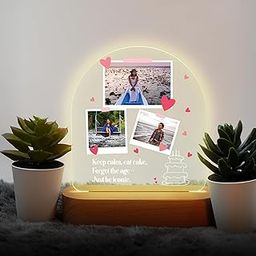 MerchX Personalized,Customized Tabletop Photo Frame Acrylic Printed Happy Birthday LED Table Lamp/Plaque Personalised with Birthday Decoration/Gift for Family,Friend & Special one Design-76-image-102