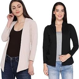 Ladies Casual Cotton Full Sleeves Shrugs for Summer Pack of 2,2CWSGQ-picture-22