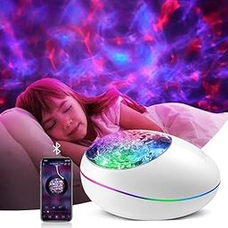 Portable Star Projector, Night Light Projector with Remote Control, 8 Colors LED Night Light for Kids Bluetooth Speaker Timer,Baby Lamp with White Noise,Party Light, Asthetic Room-image-37