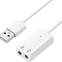 NEXSA USB External Sound Card Adapter, 3.5mm Audio and Microphone Ports, White-14