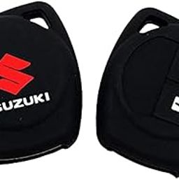 AUTOFRILL Silicone Car Key Cover for Maruti Suzuki Baleno, Grand Vitara, XL6, Swift, Brezza, Ertiga, Dzire, Celerio, Ciaz, SX4, Ignis, S Presso, S Cross, Fronx 2 Button Key Cover (Black)-17