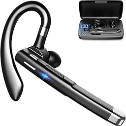Bluetooth Earpiece for Cell Phones, Bluetooth V5.1 Headset with Charging Case, Waterproof Hands-Free Earphones Wireless Headphone , for Business/Office/Driving Compatible with Android/iPhone-2