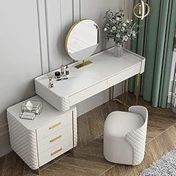 NG Decor White Makeup Vanity Set Extendable Dressing Table (Seat & Mirror not Included)-image-42