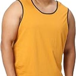 Mens Plus Size Sando Tank - Yellow-image-90