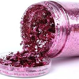 Pink Gold Leaf Flakes with Tweezers,Resin Gold Flakes,Metallic Gold Flakes for Nail Deco,Arts and Crafts(5g Pink)-image-78
