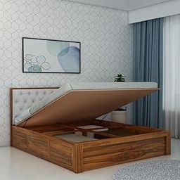 DAKSHAYANI HANDICRAFT Sheesham Solid Wood Decan Hydraulic Bed with Storage | Durable Bed for Bedroom | Elegant Design | Premium Finish | Modern Wooden Furniture-image-29