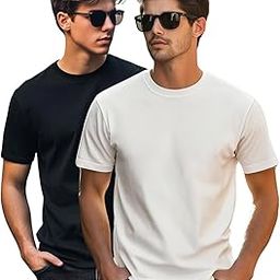 Regular Fit Half Sleeves Round Neck Solid Pure Cotton T-Shirt Combo for Men (Pack of 2, Available in S,M,L,XL & 2XL)-image-6