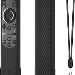 Oboe Silicone Tv Remote Cover Compatible with Samsung Smart Tv Remote BN59-01311 Samsung QLED TV Remote Half Wrap Protective Case with Loop (G-Black) [Remote NOT Included]-4