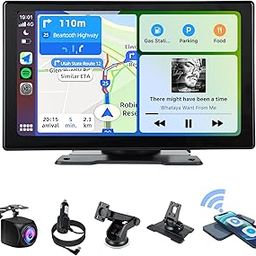 Plimpton Upgraded Portable Carplay for Android Auto Screen for Car, 9 Inch IPS Touch Screen Wireless Car Play Driveplay Multimedia Player with Rear Backup Camera, Voice Control, FM, GPS, Mirror Link-29