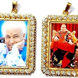 ( Set of 2 GURU JI SWAROOP/Photo Rectangular Golden Metal Pendants/Lockets (Large Size) For Women,Men And Kids-32