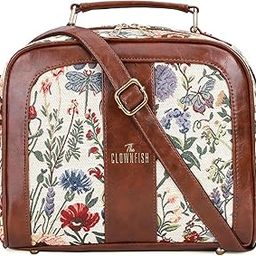 Combo of Elsie Series Tapestry Crossbody Sling Bag Single Shoulder Bag & Aria Collection Tapestry Fabric Zip Around Style Womens Wallet Ladies Clutch-image-66