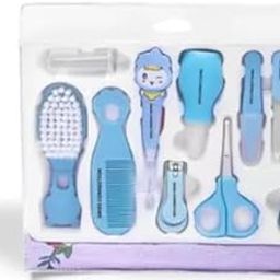 Baby Grooming Baby Healthcare Kit Newborn Baby Care Accessories Baby Health Care Set Baby Nail Clipper Scissors Hair Comb Brush Nose Cleaner Safety for Toddler Infant Nursing Grooming (Blue)-picture-10