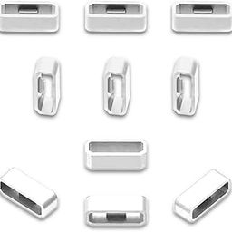 10Pcs 22mm Silicone Replacement Secure Rings Watch Strap Fasteners Band Keepers Strap Loops Compatible with Garmin Watch, White-31