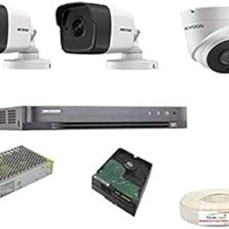 HIKVISION Full HD 5MP Cameras Combo KIT , 2 Bullet Cameras + 1 Dome Cameras+1TB Hard DISC+ Wire ROLL +Supply & All Required CONNECTORS+DVR , Techno-Krat-17