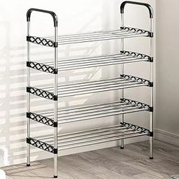 5 -Tier Shoe Rack for Closet, Entryway, or Bedroom – Large Capacity Tall Shoe Organizer Storage Shelf Holds 35 + Pairs Space Saving Freestanding Metal Shoe Stand with Steel Pipes & Plastic Connectors,-image-74