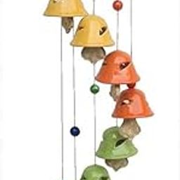 Luminescence Ceramic Multicolor Wind Chime Bell Shape Positive Energy Wind Chimes for Balcony Bedroom Garden Outdoor with Great Melodious Sound 8 Bells Ceramic Wind Chime (27 inch), Pack of 1-image-69