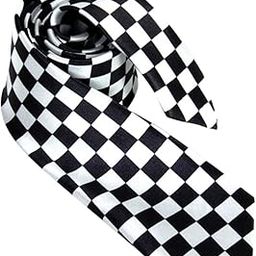 The Style Sutra Mens Black White Plaid Checkered Necktie Neck Tie|Ties|1 x Necktie-image-3