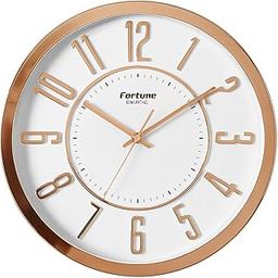 Fortune Modern Silent Wall Clock, Rose Gold, Glass Cover, Transparent Design-image-37