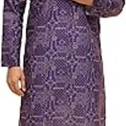 (Since 1958 Men's Cotton Linen Geometric Printed Kurta with White Pyjama-image-1