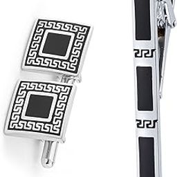 Cufflinks Set, Tie Pin & Cufflinks For Men Formal, Mens Accessories Stylish Tie Set Cuff Links For Men With Box, Fathers Day Birthday Christmas Gift Tie Suit Accessories Clip-28