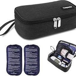 Vcspenkr Insulin Cooler Travel Case, black, Medical-11