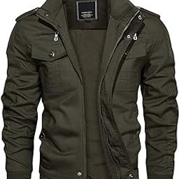 Cotton Men's Casual Lightweight Zip Harrington Standard Length Jacket Windbreaker Safari Cargo Jacket Army Green-image-30