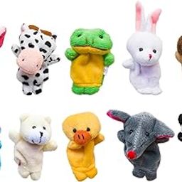 Velvet Cute Animal Style Finger Puppets for Children, Shows, Playtime, Schools - 10 Animals Set by S-image-16