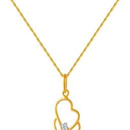 p.c. chandra jewellers 14k (585) Yellow Gold and American Diamond Pendant for Women-picture-6